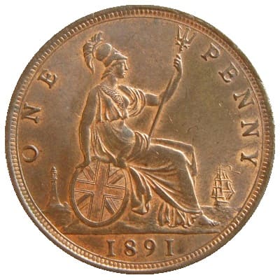British 1891 Penny Value