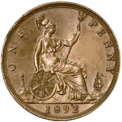 British 1892 Penny Value
