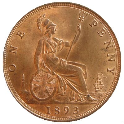 British 1893 Penny Value