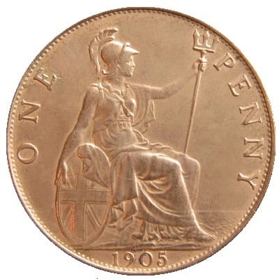 British 1905 Penny Value