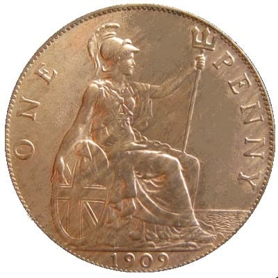 British 1909 Penny Value