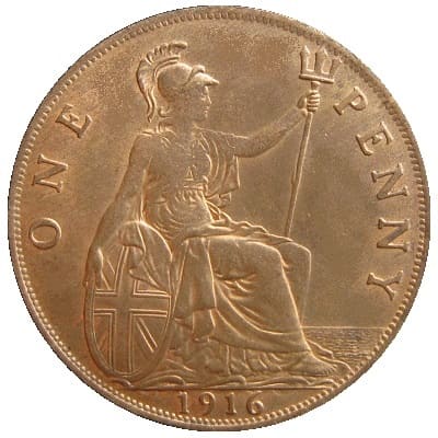 British 1916 Penny Value