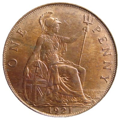 British 1921 Penny Value