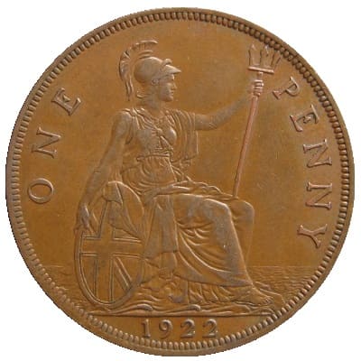 British 1922 Penny Value