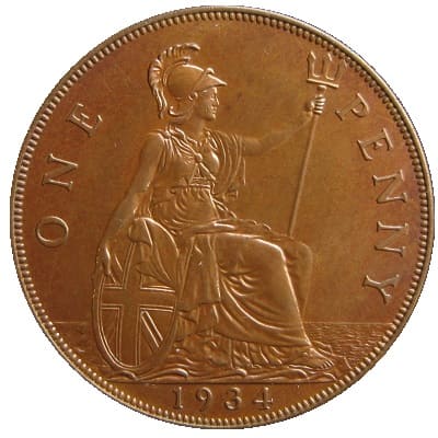 British 1934 Penny Value