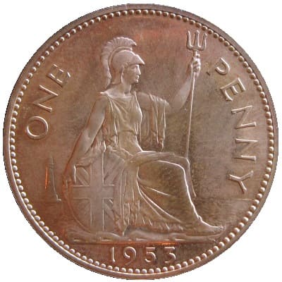 British 1953 Penny Value