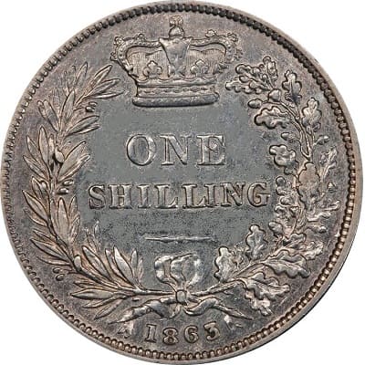 British 1863 Shilling