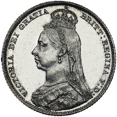 British 1889 Shilling