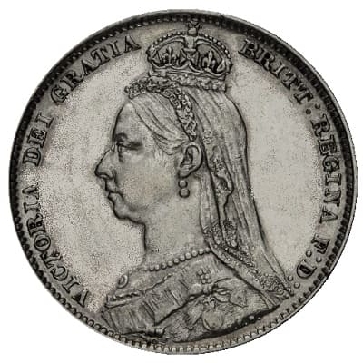 British 1890 Shilling