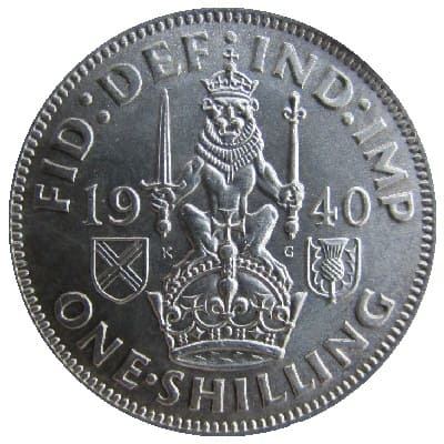 British 1940 Shilling Value
