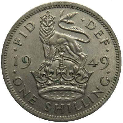 British 1949 Shilling Value
