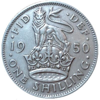 British 1950 Shilling Value