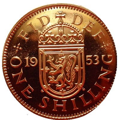 British 1953 Shilling Value