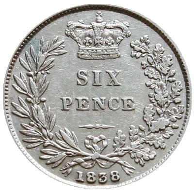 British 1838 Sixpence Value