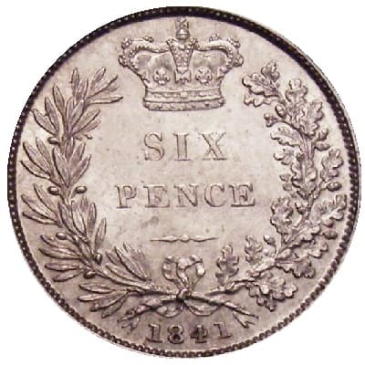 British 1841 Sixpence Value