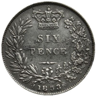 British 1853 Sixpence Value