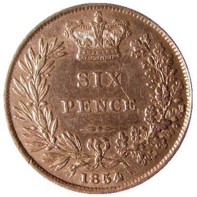 British 1854 Sixpence Value