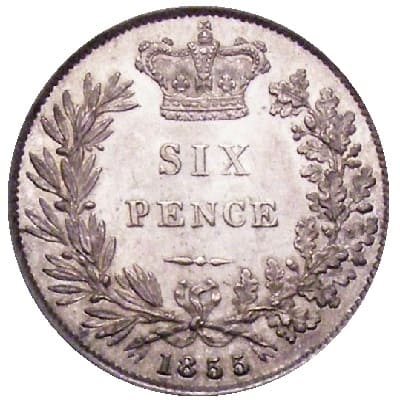 British 1855 Sixpence Value