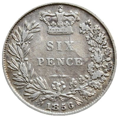 British 1856 Sixpence Value