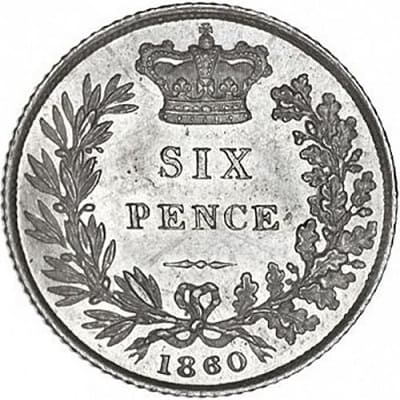 British 1860 Sixpence Value