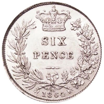 British 1864 Sixpence Value