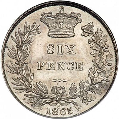 British 1865 Sixpence Value