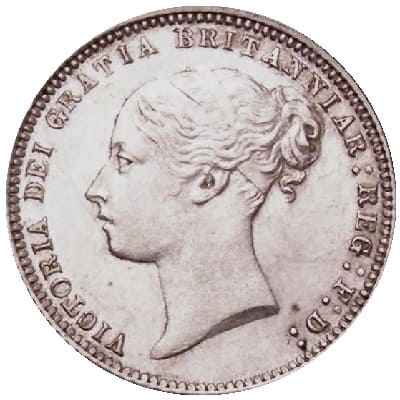 British 1868 Sixpence
