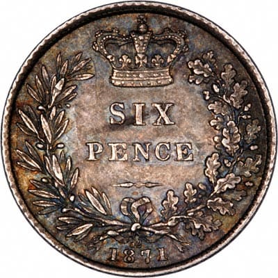 British 1871 Sixpence Value