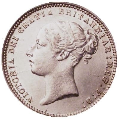 British 1872 Sixpence
