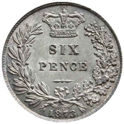 British 1873 Sixpence Value