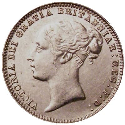 British 1875 Sixpence