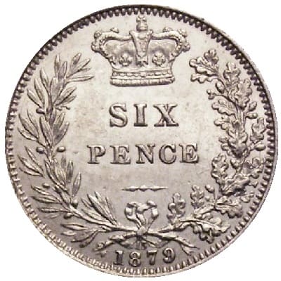 British 1879 Sixpence Value