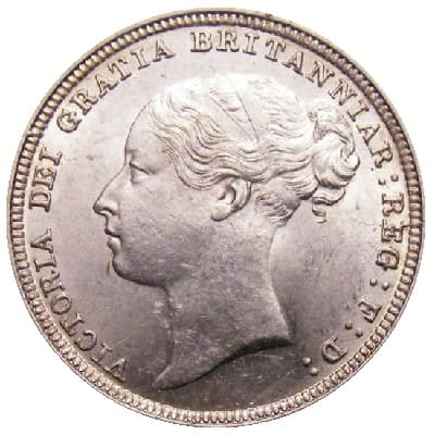 British 1880 Sixpence
