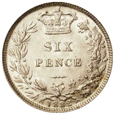 British 1882 Sixpence Value