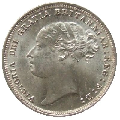 British 1884 Sixpence