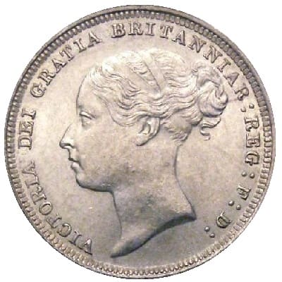 British 1885 Sixpence