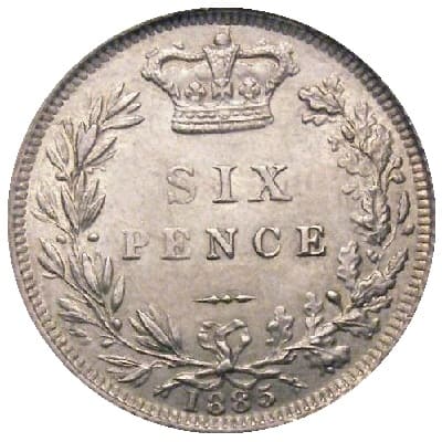 British 1885 Sixpence Value