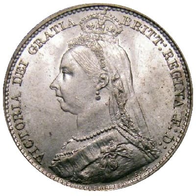 British 1891 Sixpence