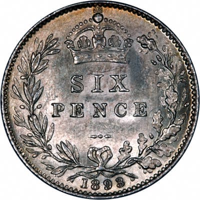 British 1893 Sixpence Value
