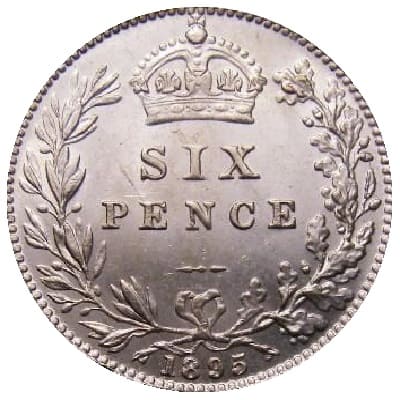 British 1895 Sixpence Value