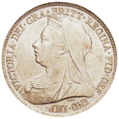 British 1896 Sixpence