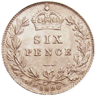 British 1896 Sixpence Value
