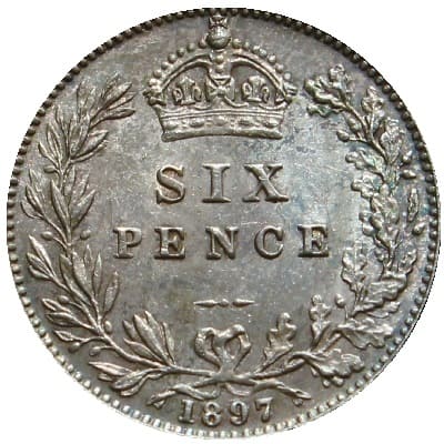 British 1897 Sixpence Value