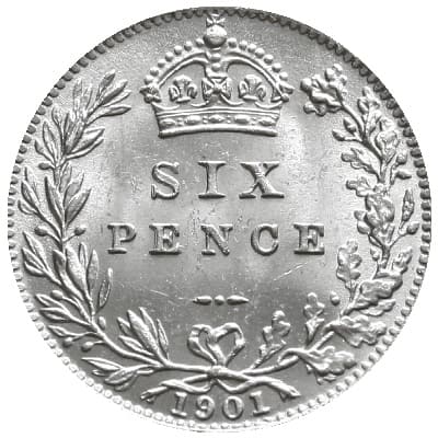 British 1901 Sixpence Value