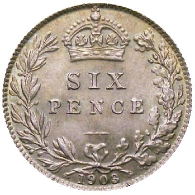 British 1903 Sixpence Value