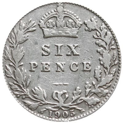 British 1905 Sixpence Value