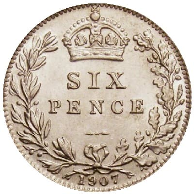 British 1907 Sixpence Value