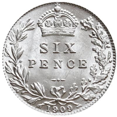 British 1909 Sixpence Value