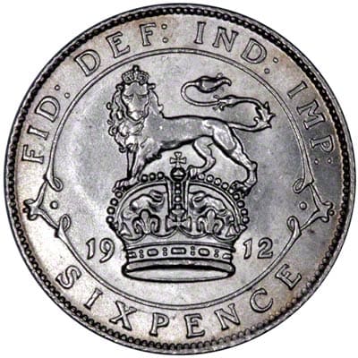 British 1912 Sixpence Value