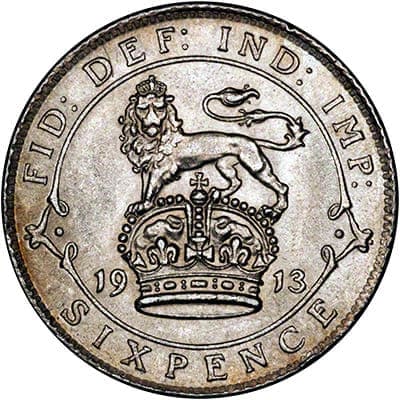 British 1913 Sixpence Value